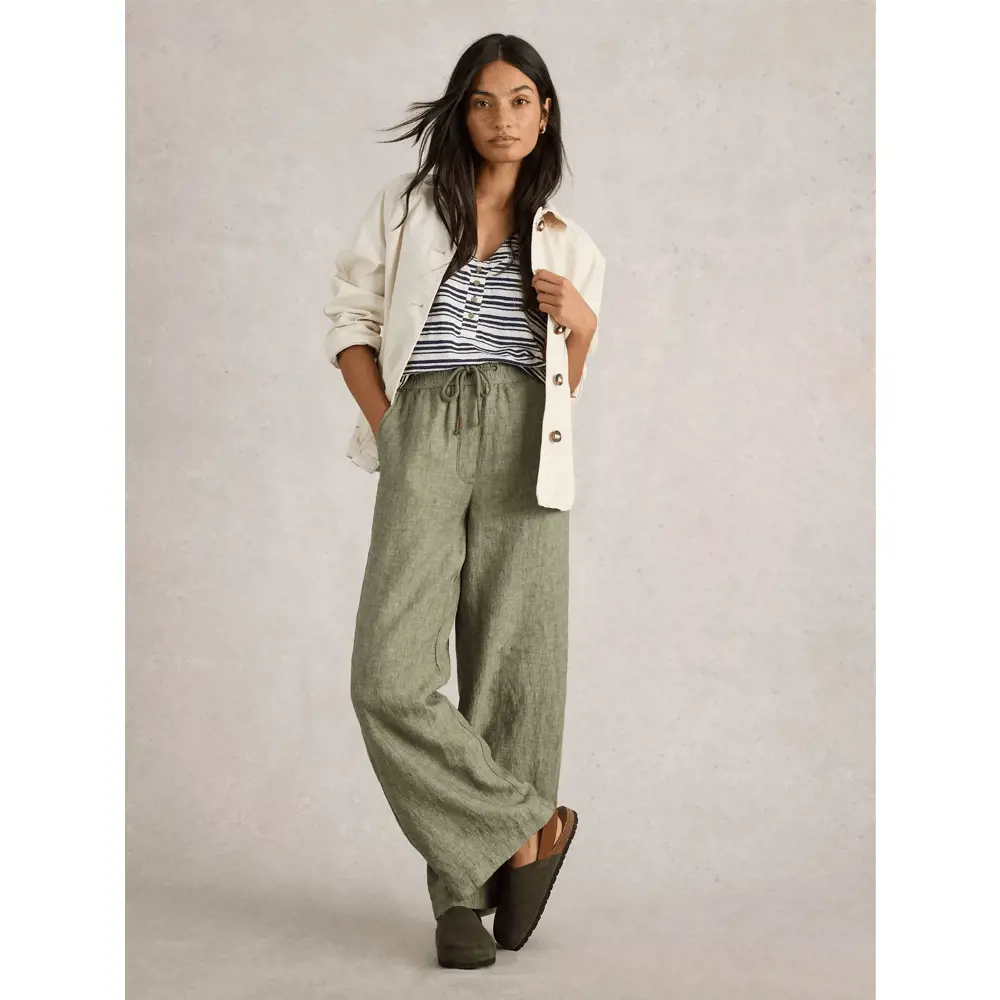 White Stuff Belle Linen Wide Leg Trouser
